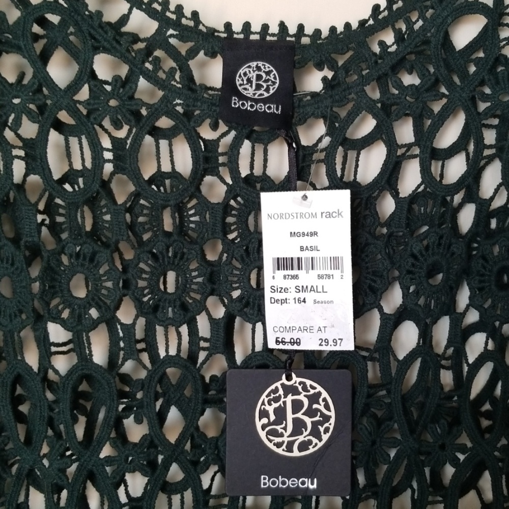 Bobeau NWT boho see thru lace like top sz S - Picture 5 of 7